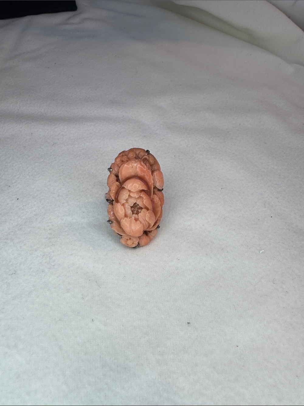 Carved coral ring